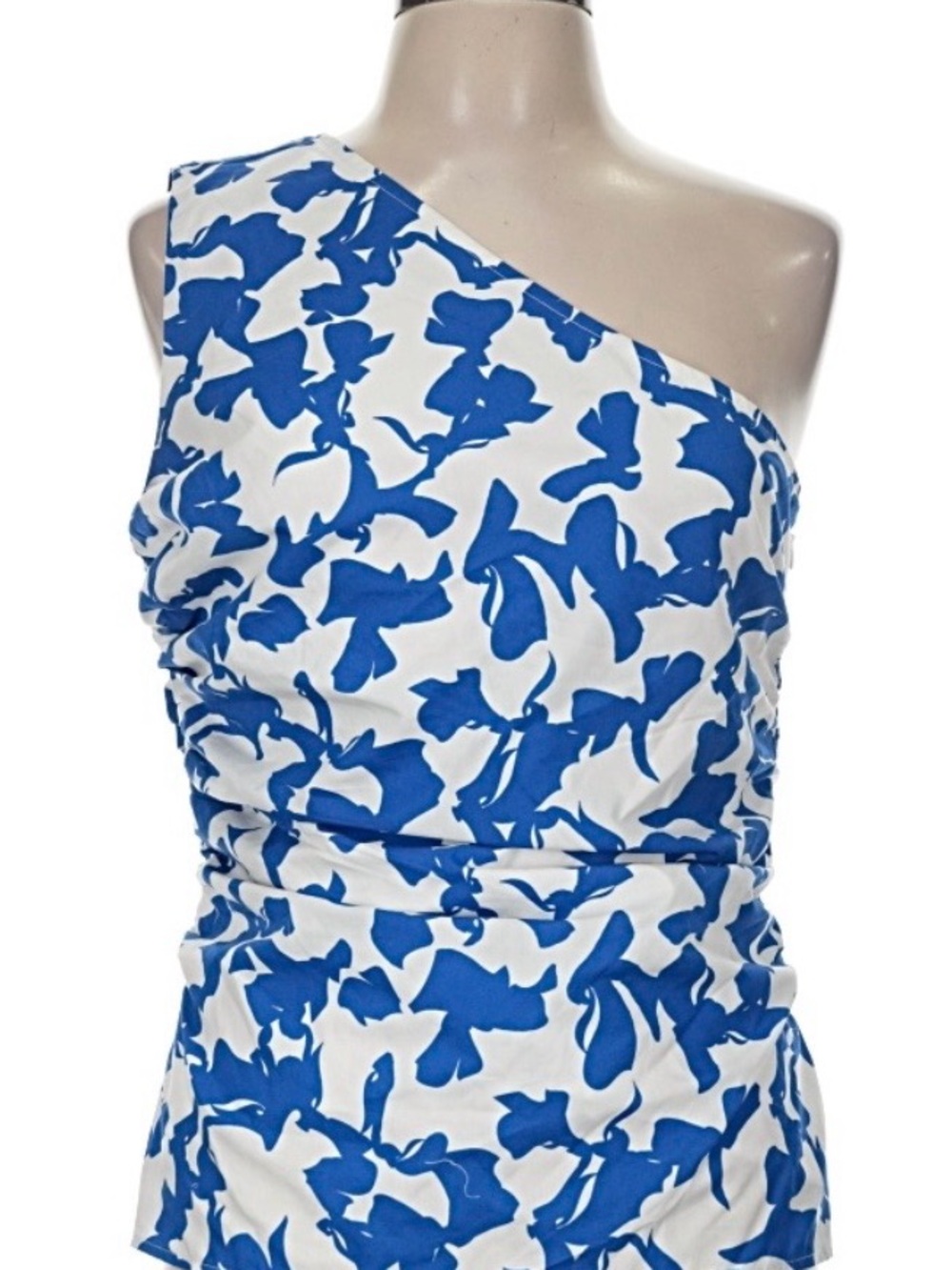 Abercrombie & Fitch One-Shoulder Blue & White Floral Dress